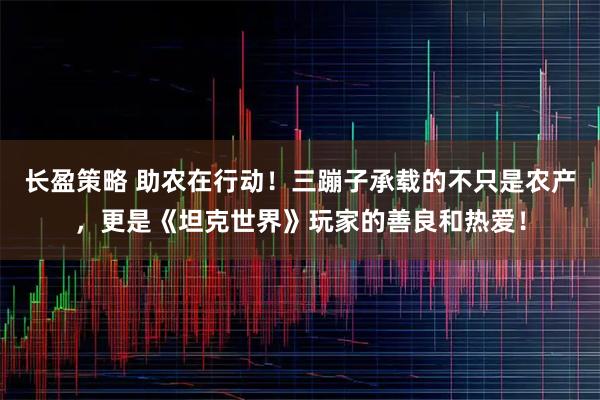 长盈策略 助农在行动！三蹦子承载的不只是农产，更是《坦克世界》玩家的善良和热爱！