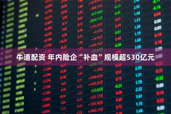 牛道配资 年内险企“补血”规模超530亿元