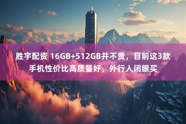 胜宇配资 16GB+512GB并不贵，目前这3款手机性价比高质量好，外行人闭眼买